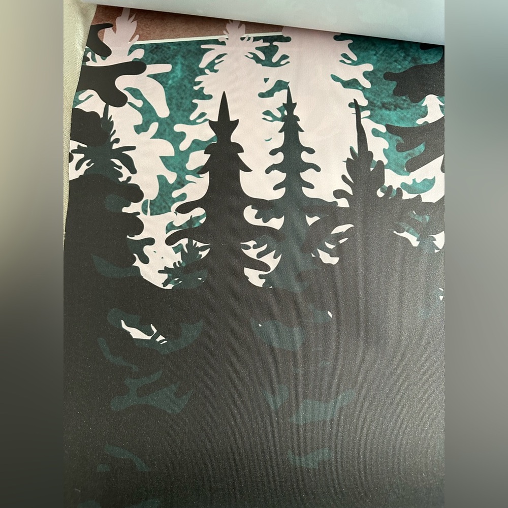 HLNIUC  Forest Mural Wallpaper, Woodland Wall Mural, Dark Green Pine Trees Mural